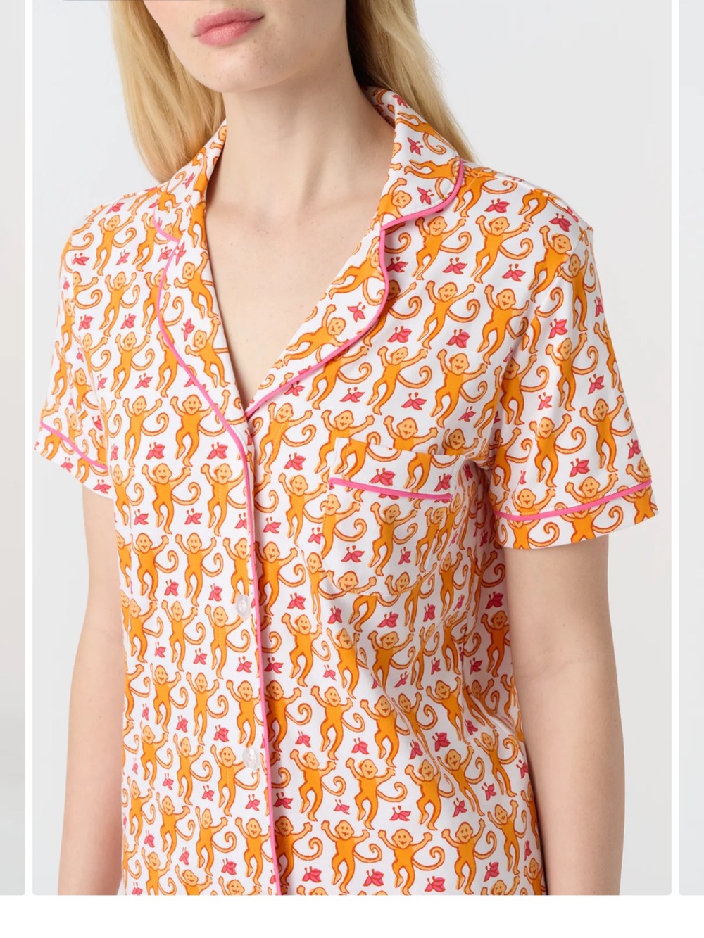 Roller rabbit orange monkey polo top size XXS